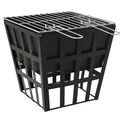 vidaXL Ognjišče in žar 2 v 1 34x34x48 cm jeklo