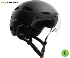 MS ENERGY MSH-500 pametna čelada, velikost L, LED osvetlitev, polnilna baterija, 2x magnetni snemljiv vizir, črna