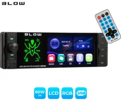 BLOW SPIDER avto radio, RDS, FM Radio, Bluetooth, 4x60W, zaslon na dotik, MirrorLink, RGB LED, telefoniranje, MP3/USB/microSD/AUX, daljinski upravljal