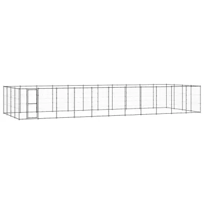 vidaXL Zunanji pasji boks jeklo 53,24 m²