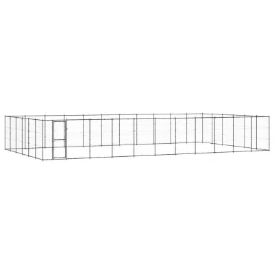 vidaXL Zunanji pasji boks jeklo 79,86 m²