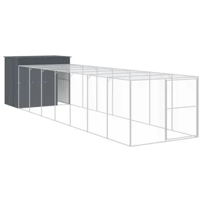 vidaXL Pasja uta z izhodom antracitna 214x865x181 cm pocinkano jeklo