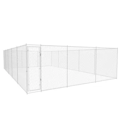 vidaXL Zunanji pasji boks pocinkano jeklo 950x570x185 cm