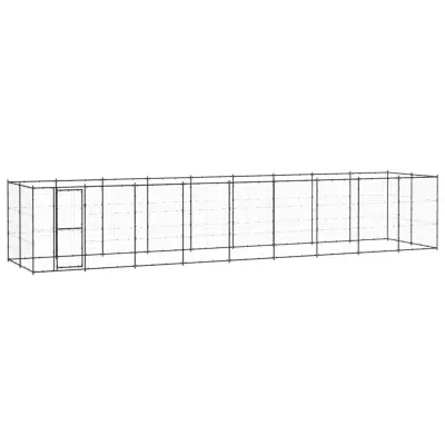 vidaXL Zunanji pasji boks jeklo 21,78 m²