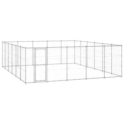 vidaXL Zunanji pasji boks pocinkano jeklo 36,3 m²