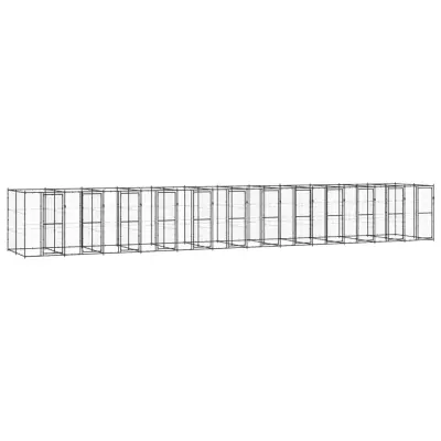 vidaXL Zunanji pasji boks jeklo 29,04 m²