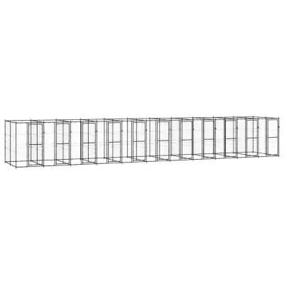 vidaXL Zunanji pasji boks jeklo 26,62 m²
