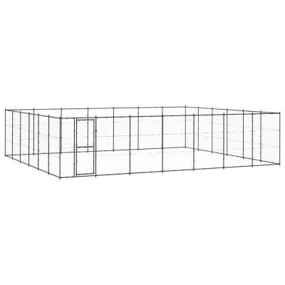 vidaXL Zunanji pasji boks jeklo 50,82 m²
