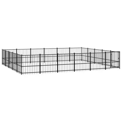 vidaXL Zunanji pasji boks jeklo 28,23 m²