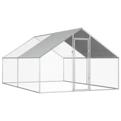 vidaXL Zunanji kokošnjak 2,75x4x1,92 m pocinkano jeklo