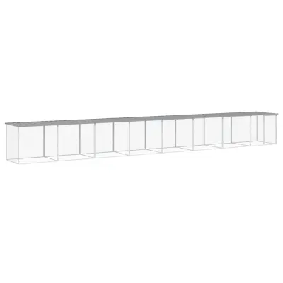 vidaXL Kokošnjak s streho svetlo sivo 803x98x90 cm pocinkano jeklo