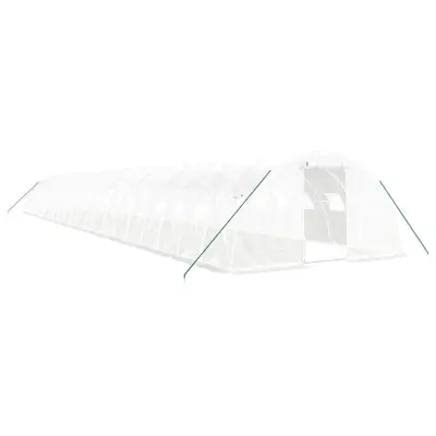 vidaXL Rastlinjak z jeklenim okvirjem bel 88 m² 22x4x2 m