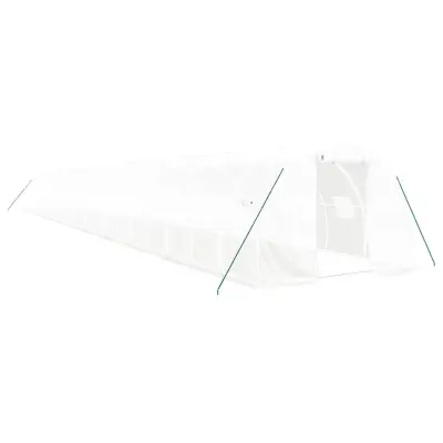 vidaXL Rastlinjak z jeklenim okvirjem bel 66 m² 22x3x2 m
