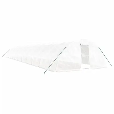 vidaXL Rastlinjak z jeklenim okvirjem bel 110 m² 22x5x2,3 m
