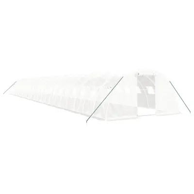 vidaXL Rastlinjak z jeklenim okvirjem bel 96 m² 24x4x2 m