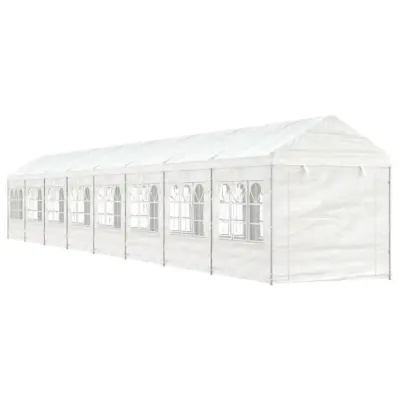 vidaXL Paviljon s streho bel 17,84x2,28x2,69 m polietilen