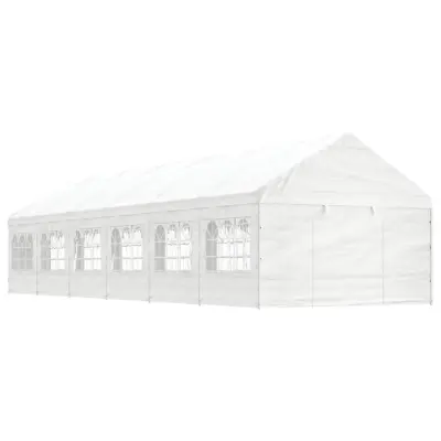 vidaXL Paviljon s streho bel 13,38x4,08x3,22 m polietilen