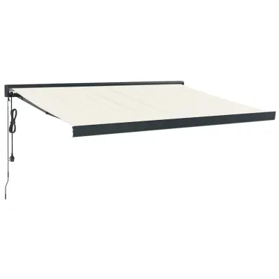 vidaXL Zložljiva tenda krem 3,5x2,5 m blago in aluminij