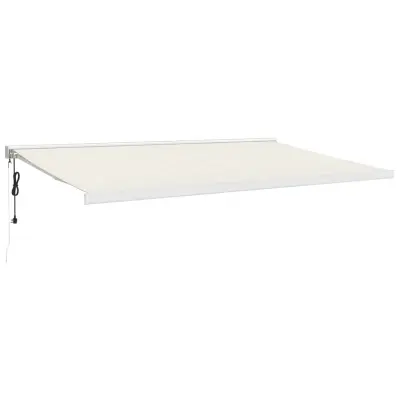 vidaXL Zložljiva tenda krem 5x3 m blago in aluminij