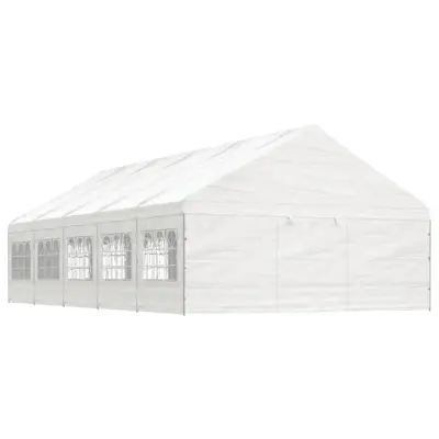 vidaXL Paviljon s streho bel 11,15x5,88x3,75 m polietilen