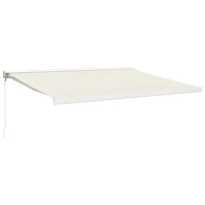 vidaXL Zložljiva tenda krem 4x3 m blago in aluminij