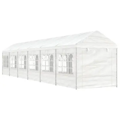 vidaXL Paviljon s streho bel 13,38x2,28x2,69 m polietilen