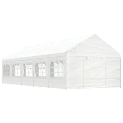 vidaXL Paviljon s streho bel 11,15x4,08x3,22 m polietilen
