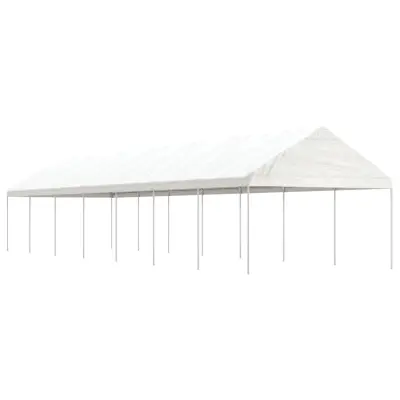 vidaXL Paviljon s streho bel 15,61x4,08x3,22 m polietilen