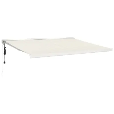 vidaXL Zložljiva tenda krem 4x3 m blago in aluminij