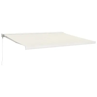 vidaXL Zložljiva tenda krem 4,5x3 m blago in aluminij
