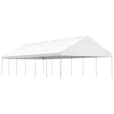 vidaXL Paviljon s streho bel 13,38x5,88x3,75 m polietilen