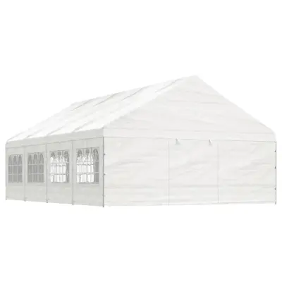 vidaXL Paviljon s streho bel 8,92x5,88x3,75 m polietilen