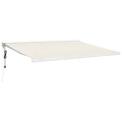 vidaXL Zložljiva tenda krem 4,5x3 m blago in aluminij