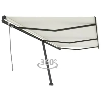vidaXL Prostostoječa ročno zložljiva tenda 600x350 cm krem