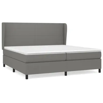 vidaXL Box spring postelja z vzmetnico temno siva 200x200 cm blago