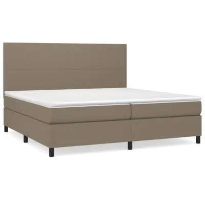 vidaXL Box spring postelja z vzmetnico taupe 200x200 cm blago
