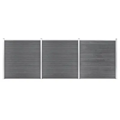 vidaXL Vrtna ograja WPC 526x186 cm siva