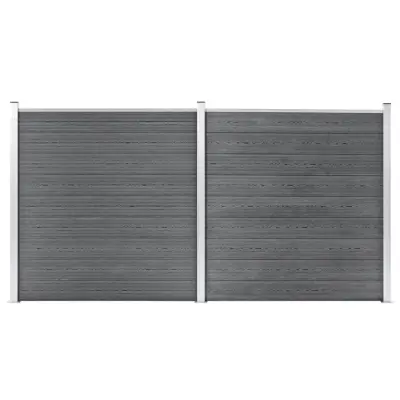 vidaXL Vrtna ograja WPC 353x186 cm siva