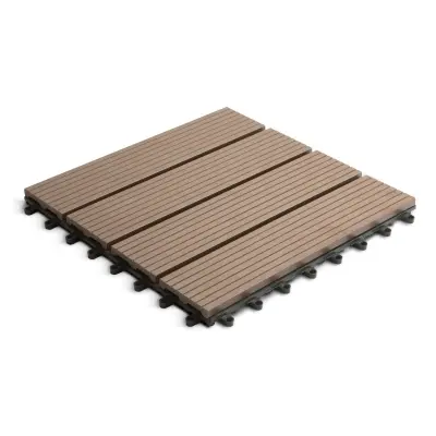 Talna obloga WPC - WPC plošče za polaganje na klik 11 kos UV odporne 30 x 30 cm svetlo rjave ~1 m² / paket