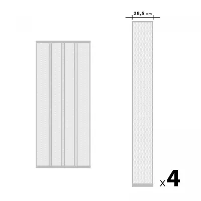 Mreža proti komarjem za vrata 4 delna 100 x 220 cm bela