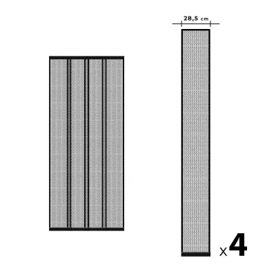 Mreža proti komarjem za vrata 4 delna 100 x 220 cm črna