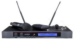 DEXON Brezžični ročni mikrofon + slušalke/rever, 2-kanalno stojalo MBD 732