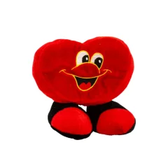 Plišasto srce rdeče z nogami in obrazom 17 cm