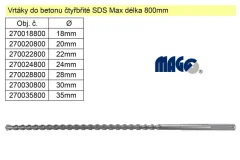 MAGG Štirirobni vrtalnik za beton SDS Max 28x800mm