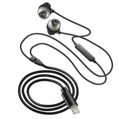 Žicne ušesne slušalke Lightning za prostorocno telefoniranje, LinQ - srebrne