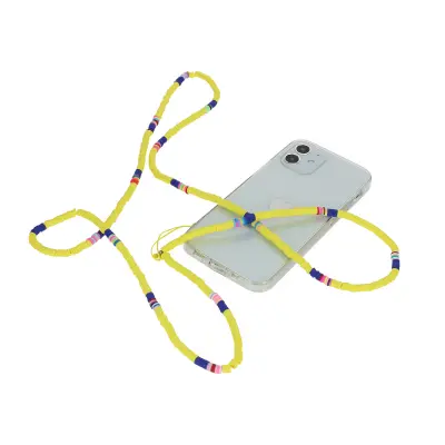 Phone Jewel 110 cm kroglice Heishi, zbirka Heishi - rumena