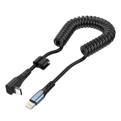 USB-C za iPhone/iPad Lightning 27W navit kabel, kotna zasnova - crn 1,5 m