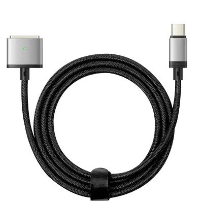 USB C v MagSafe 3 MacBook kabel, 140 W, odporen najlon 2 m - crn in srebrn
