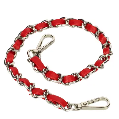 Pletena srebrna verižica Phone Jewel 40 cm - rdeca