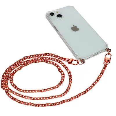 Phone Jewel 120 cm, ravna verižica za robnike - rožnato zlato